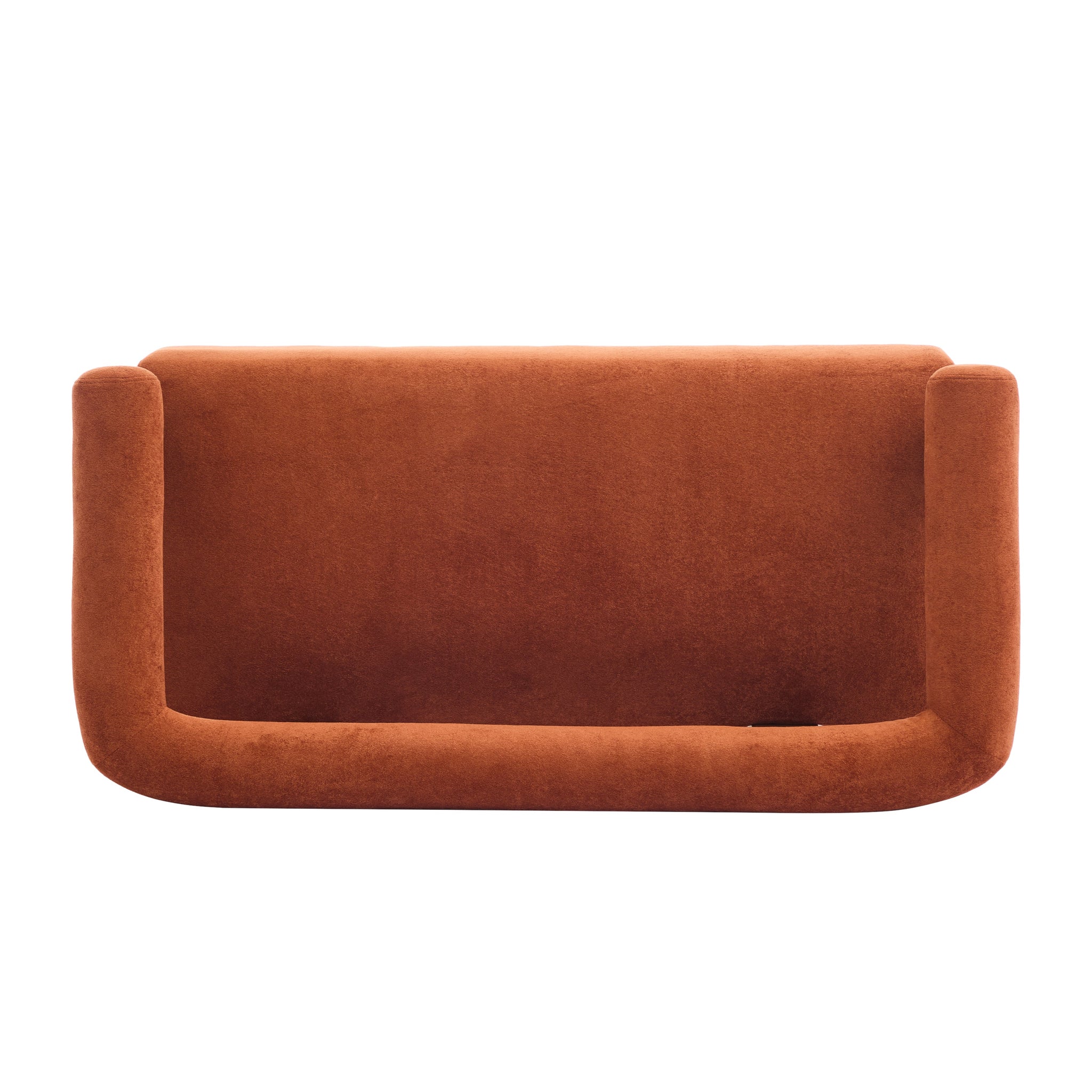 Round Armrest Loveseat (Dark Orange + Brown) by HouseOfZazla