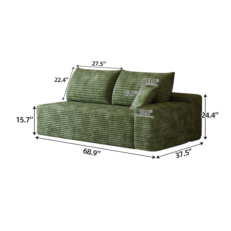 Y165-3R-GREEN 3-Seater Right Sofa by HouseOfZazla