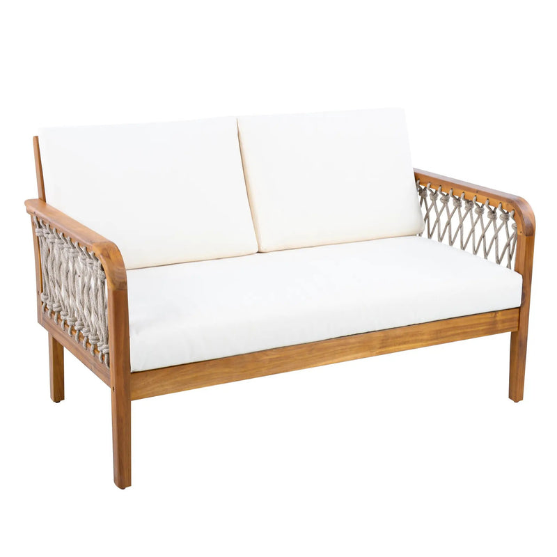 4-Piece Acacia Wood Outdoor Patio Furniture Set by HouseOfZazla