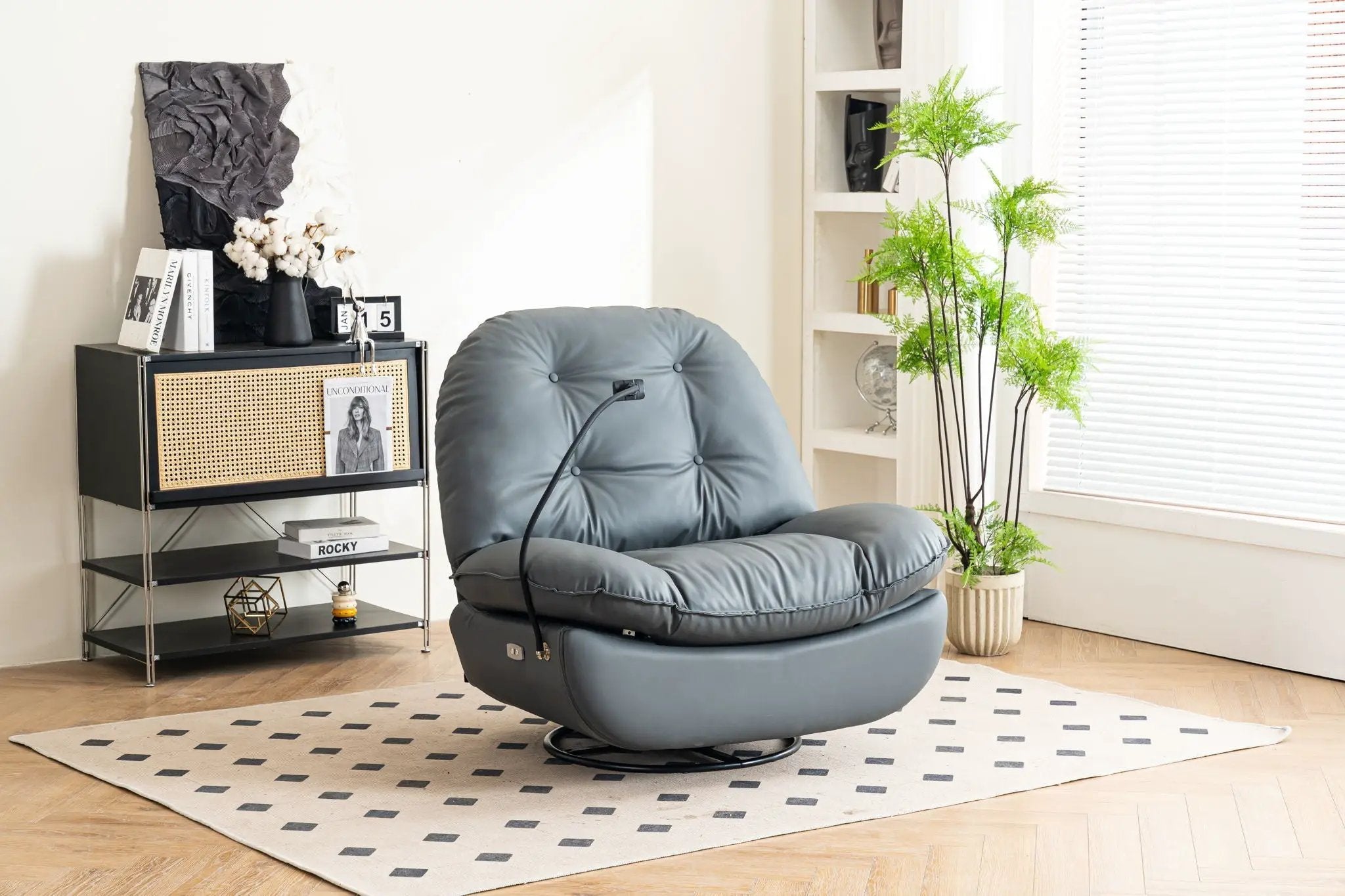 Power Recliner Swivel Glider USB Charger With tooth Music Player, Sleep, Working, Game And Leisure by HouseOfZazla