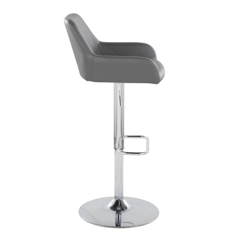 Daniella - Contemporary Adjustable Barstool With Swivel With Rounded Rectangle Footrest (Set of 2) by HouseOfZazla