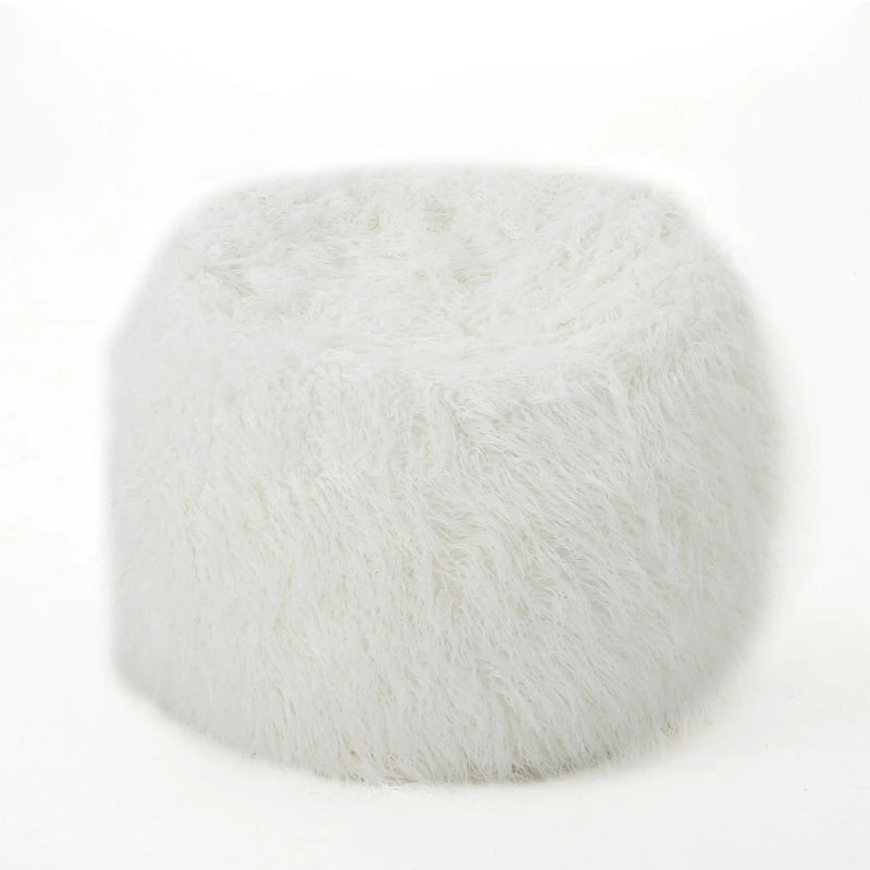 Mahin - Rounded 5 Foot Bean Bag Cozy Modern Design - White by Unique Piece Furniture