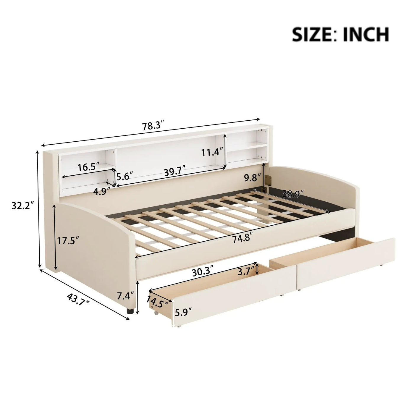 Luxurious Upholstered Platform Bed With Storage Drawers by HouseOfZazla