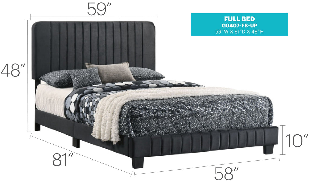 Channel Tufted Upholstered Bed with Plush Panel Design - Multiple Colors, photo 37 of 40