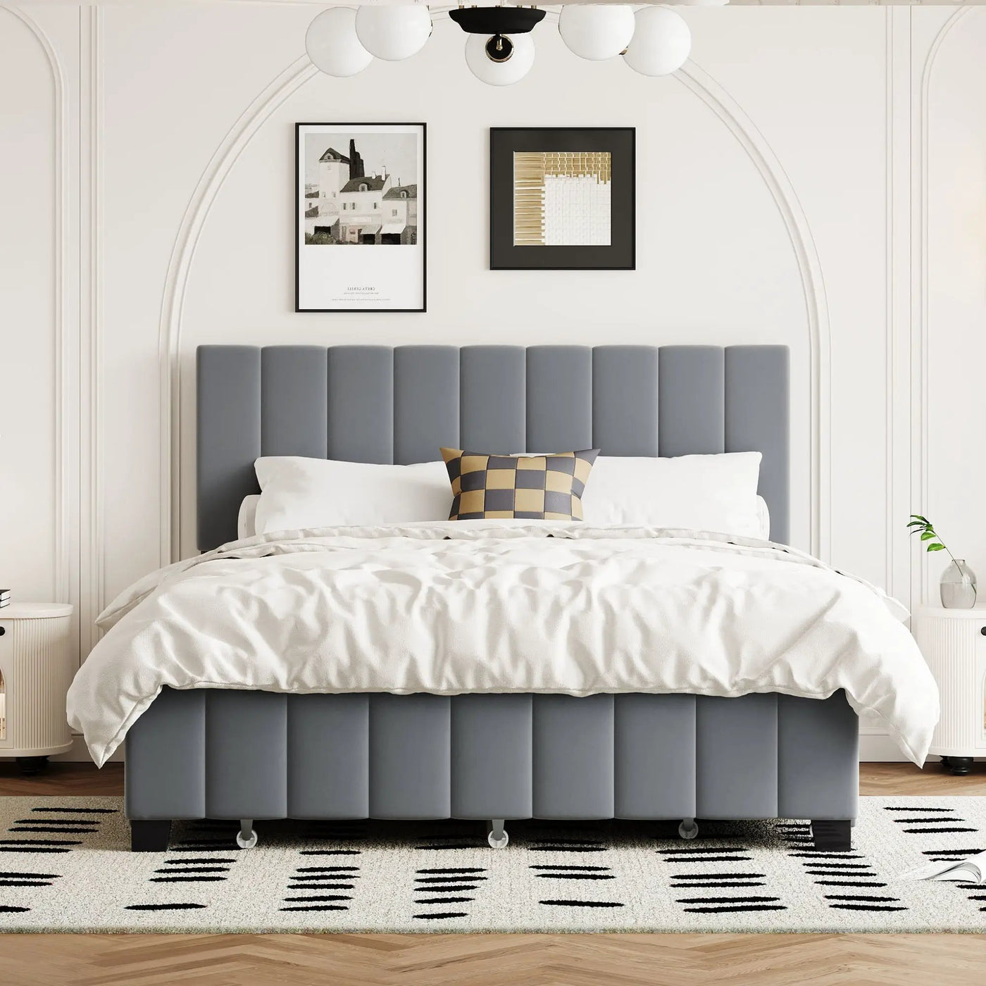 Platform UpholsteredBed With 2 Drawers And Twin Long Trundle by HouseOfZazla