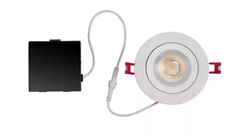 Commercial Electric Ultra Spot Integrated LED 4 in Round Adj Color Temp Canless Recessed Light for Kitchen Bath Living rooms, White by Selzalot