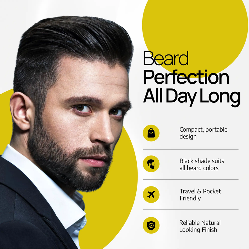 SELZALOT 4-Tip Beard Filler Pen Kit - Waterproof, Sweat-Proof, Long-Lasting Coverage for a Fuller Beard with Brush by Selzalot