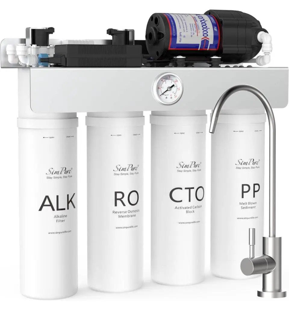 USED LIKE NEW SimPure Alkaline UV Reverse Osmosis System, NSF/ANSI 58 Certified, Tankless RO Water Filter System 400 GPD, pH+ Remineralization Water Filtration Unde by Selzalot