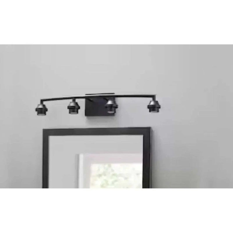 Style Selections 26.75-in 4-Light Black Transitional Vanity Light by Selzalot