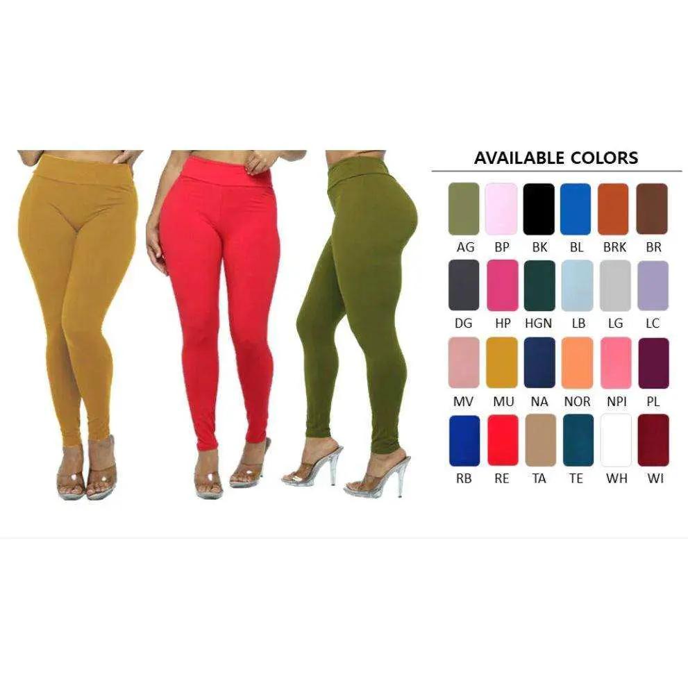 SOLID SEAMLESS LEGGINGS - PLUS by Selzalot
