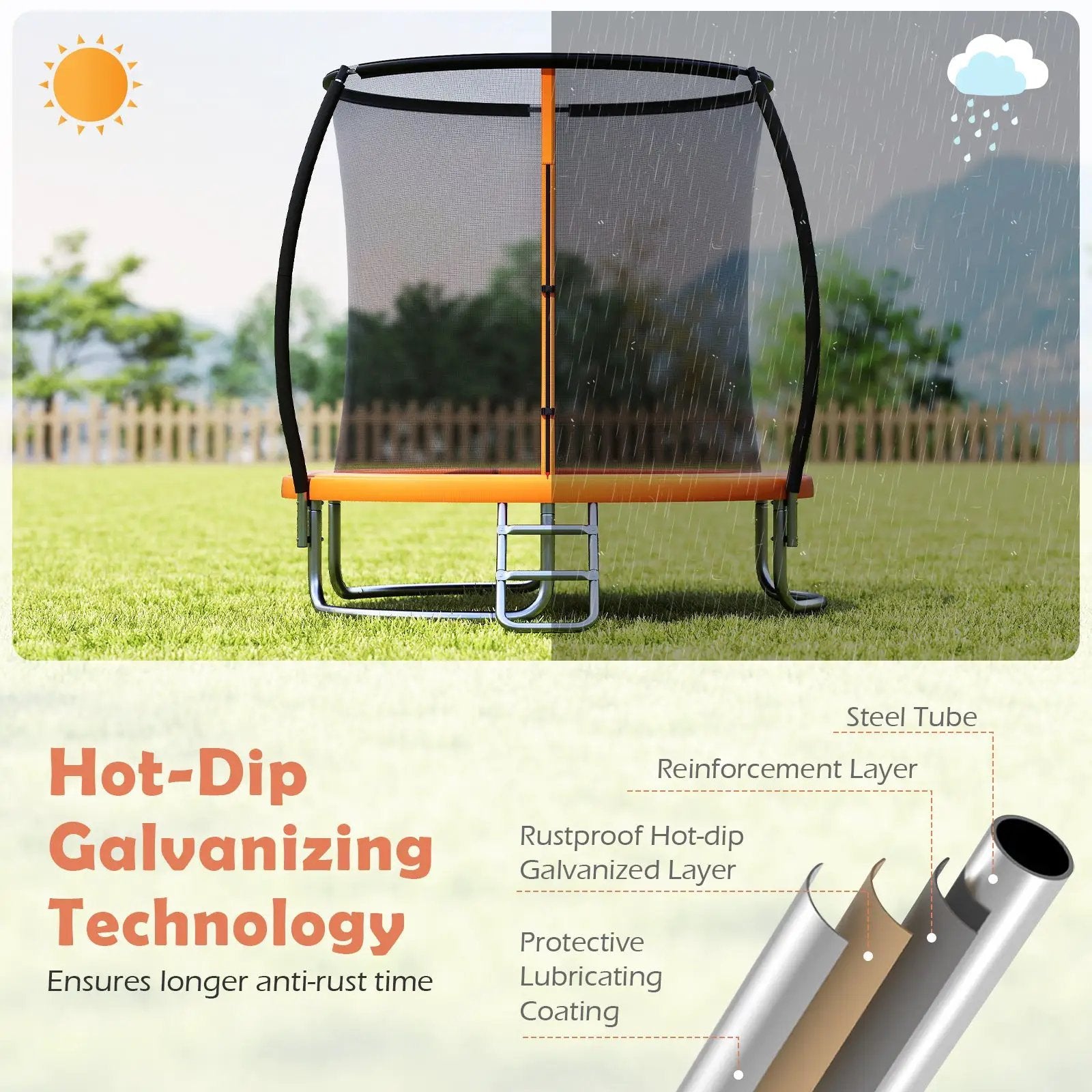 8FT Outdoor Heavy-Duty Recreational Trampoline by DirectDeals