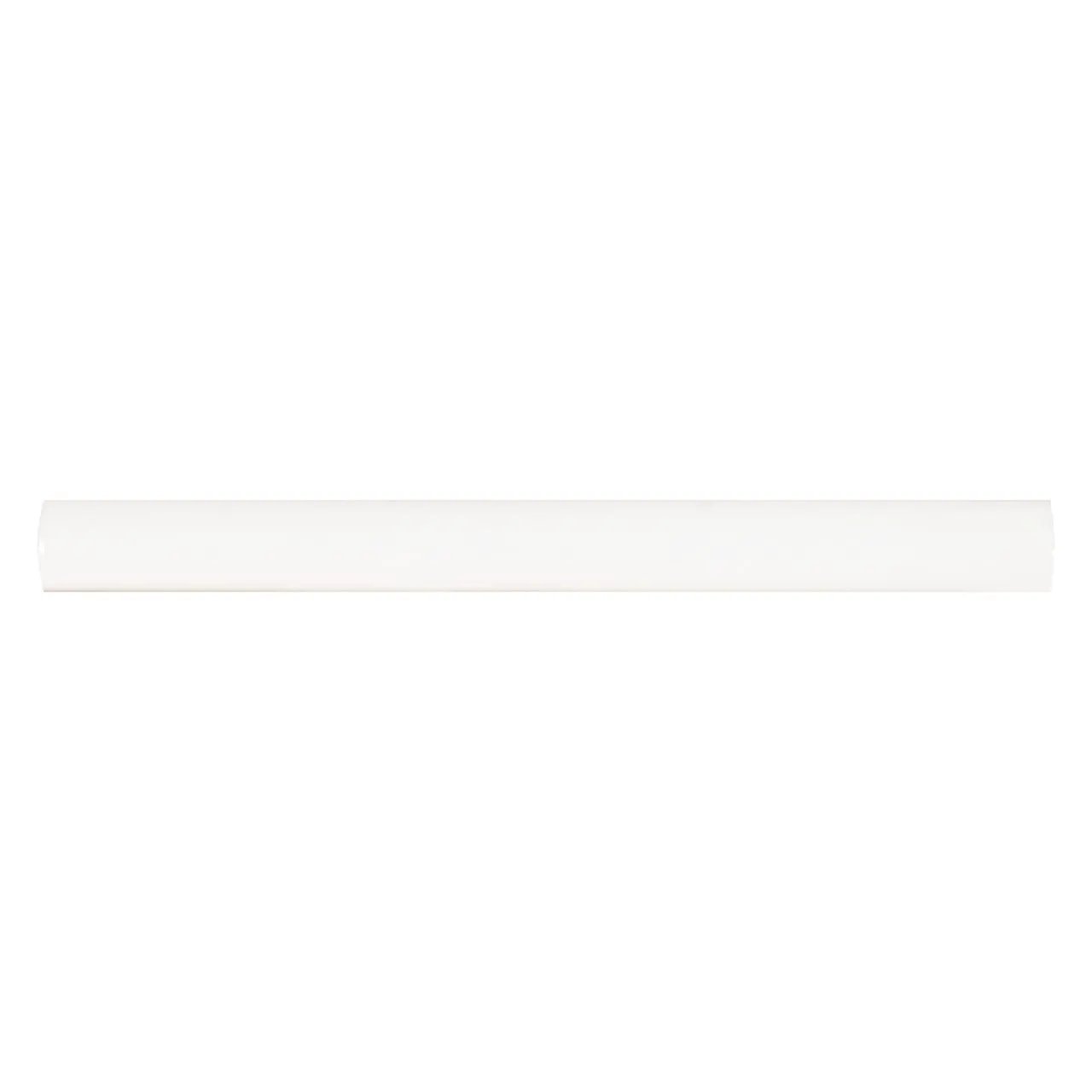Whisper White Quarter Round 5/8x6 Molding Glossy Ceramic Mosaics close up