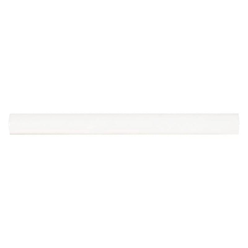 Whisper White Quarter Round 5/8x6 Molding Glossy Ceramic Mosaics close up