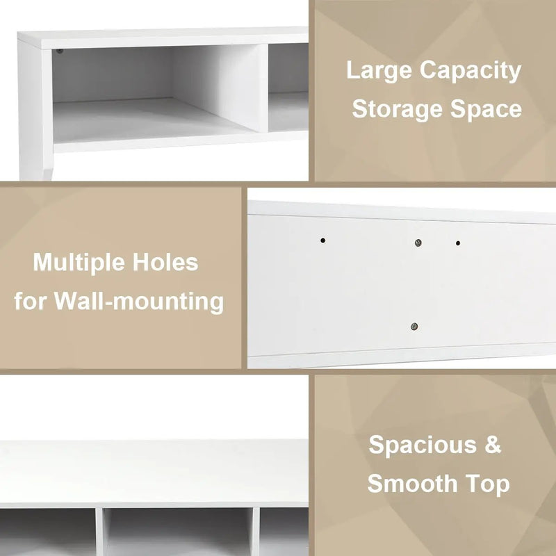 Wall Mounted Floating Computer Table Desk Storage Shelf-White by DirectDeals