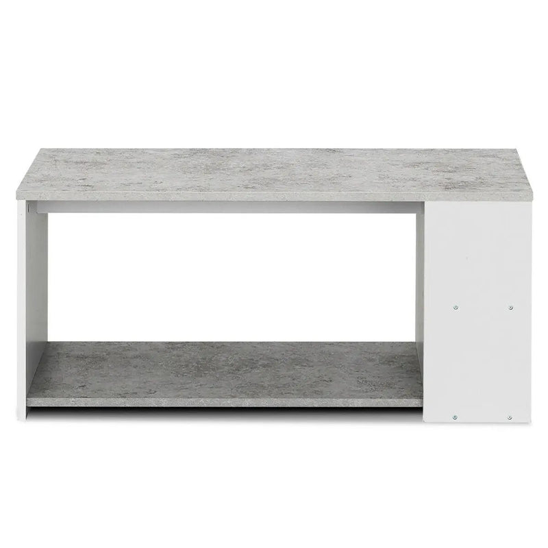 Coffee Table Sofa Side Table with Storage Shelves by DirectDeals
