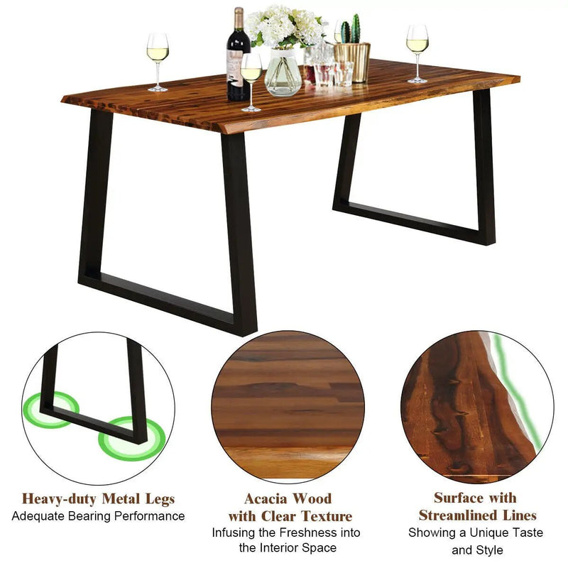 Rectangular Acacia Wood Dining Table by DirectDeals