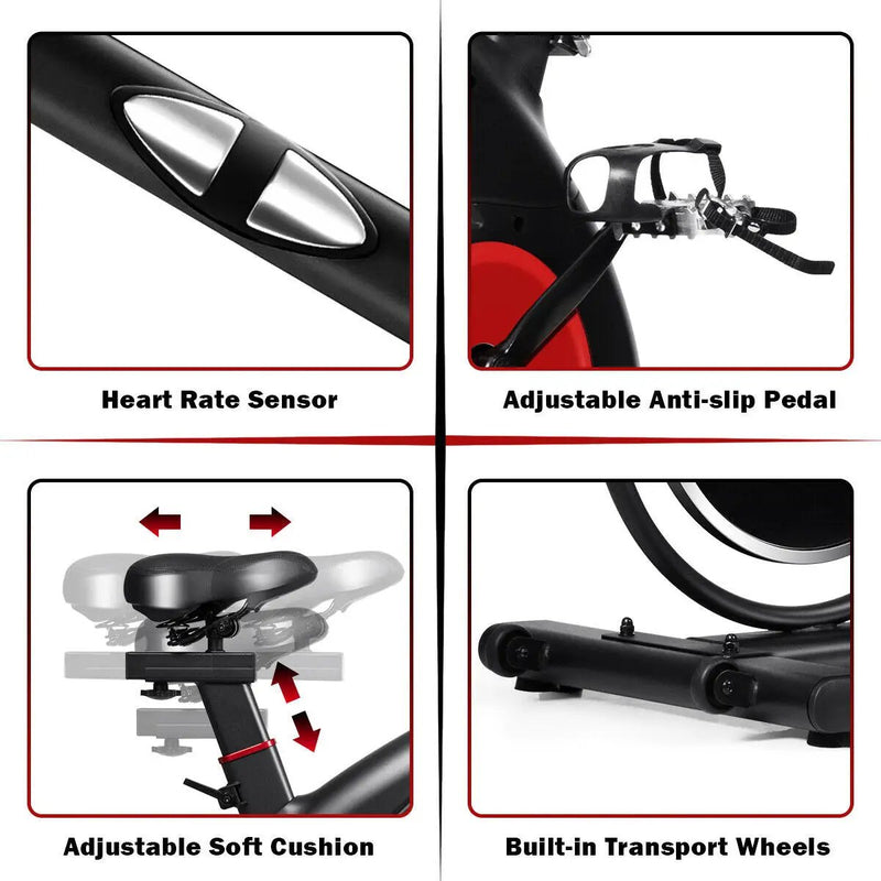 Stationary Exercise Bike Silent Belt with 20LBS Flywheel by DirectDeals