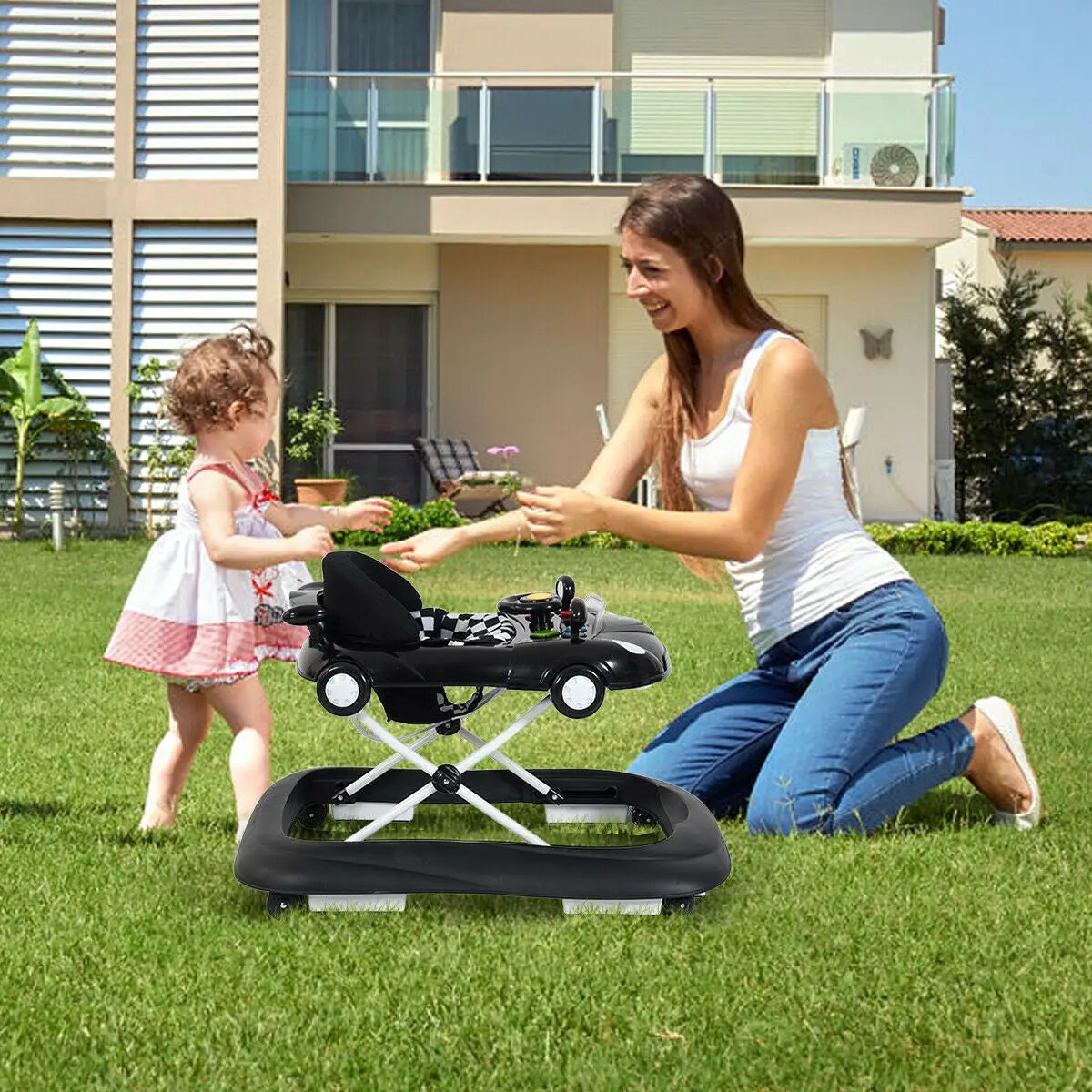 2-in-1 Foldable Baby Walker with Music Player and Lights by DirectDeals