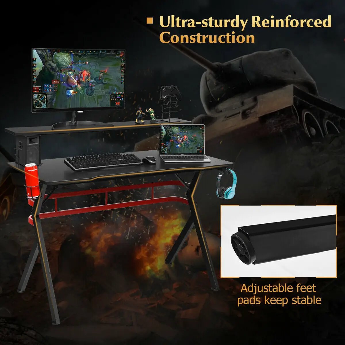 Gaming Computer Multifunctional Storage Desk by DirectDeals