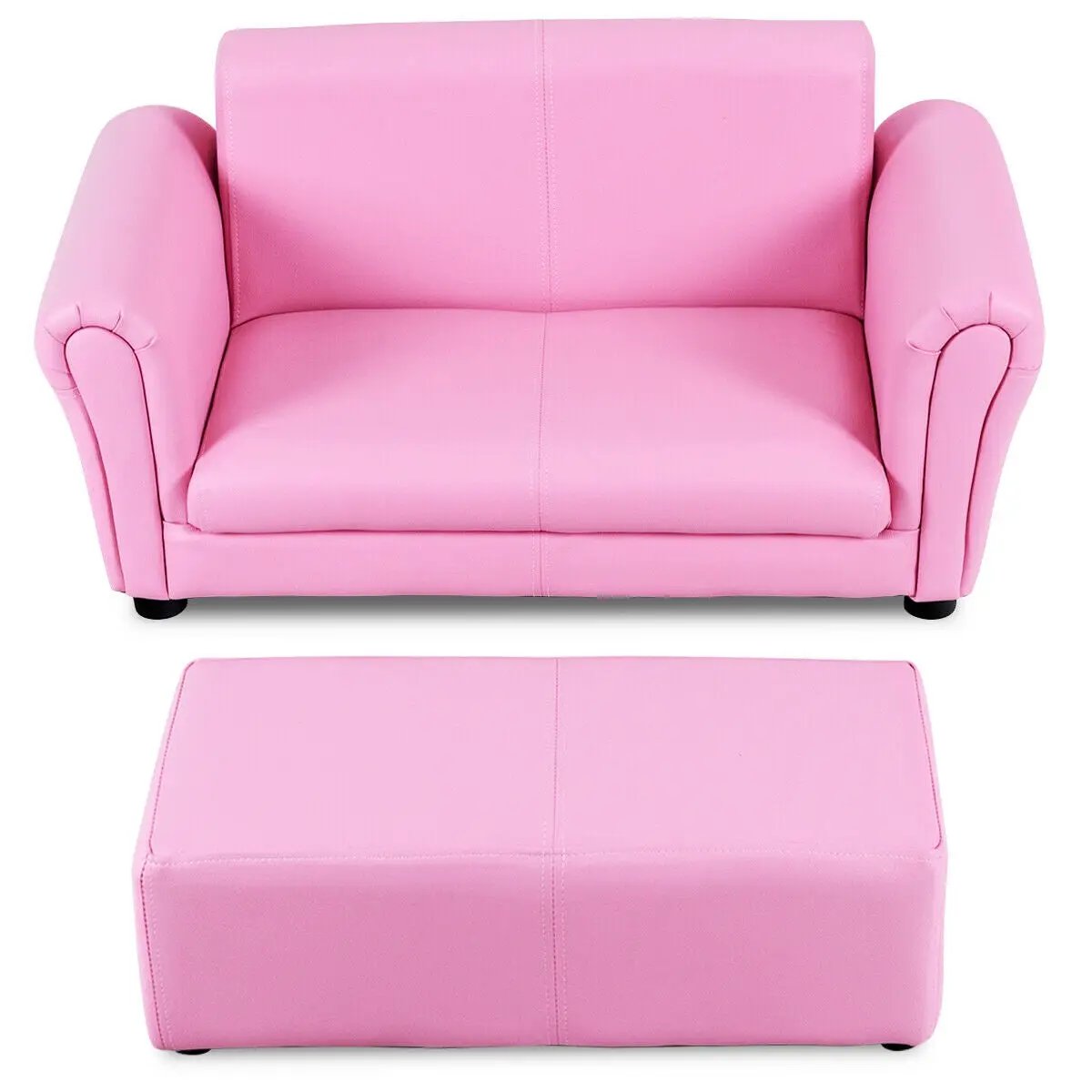 Soft Kids Double Sofa with Ottoman by DirectDeals