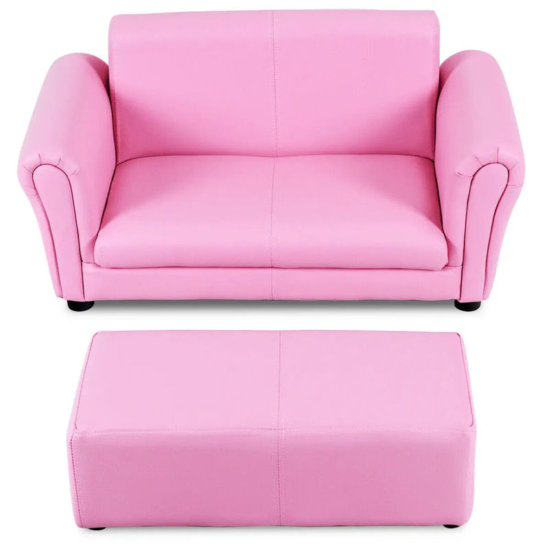 Soft Kids Double Sofa with Ottoman by DirectDeals