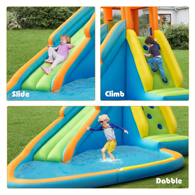 Inflatable Water Slide Kids Bounce House with 740W Blower by DirectDeals