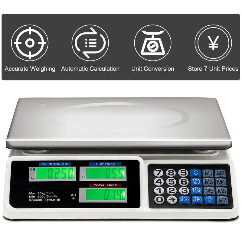66 lbs Electronic Price Computing Scale with LCD Screen Display by DirectDeals