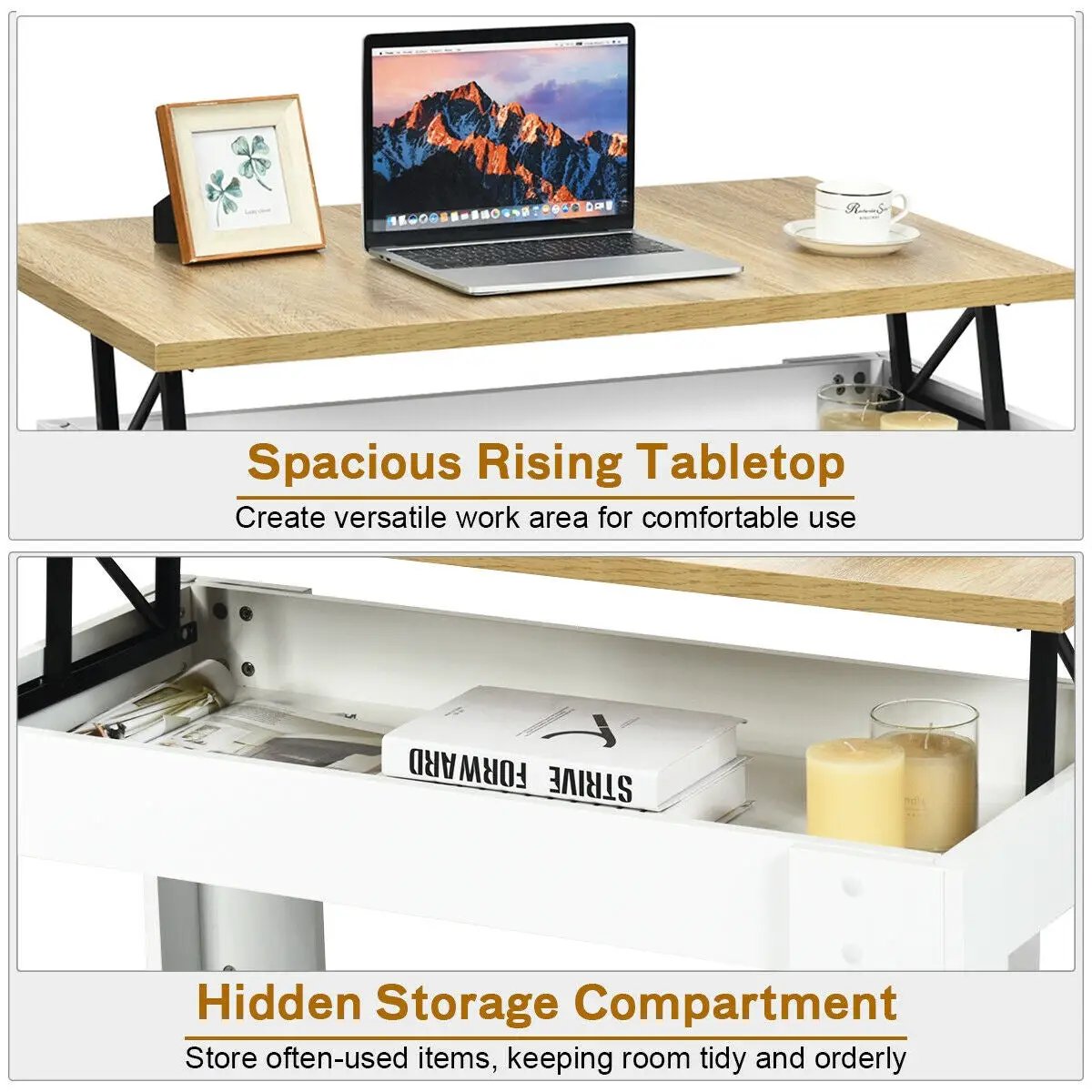 Lift Top Coffee Pop-UP Cocktail Table by DirectDeals
