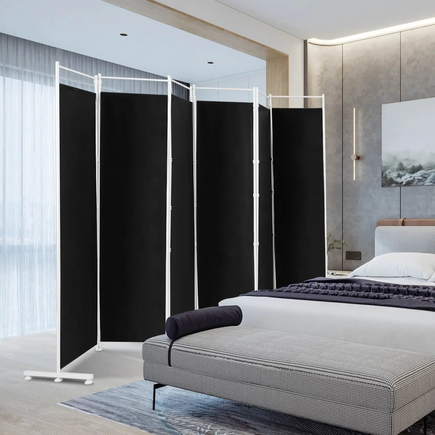 6-Panel Room Divider Folding Privacy Screen by DirectDeals