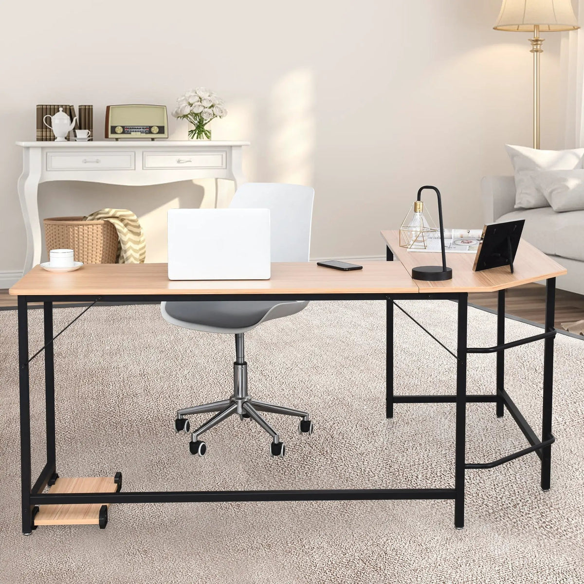 L Shaped Desk Corner Computer Desk PC Laptop Gaming Table Workstation by DirectDeals