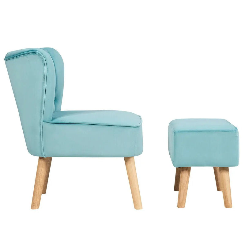 Modern Accent Chair Ottoman Set with Footstool by DirectDeals