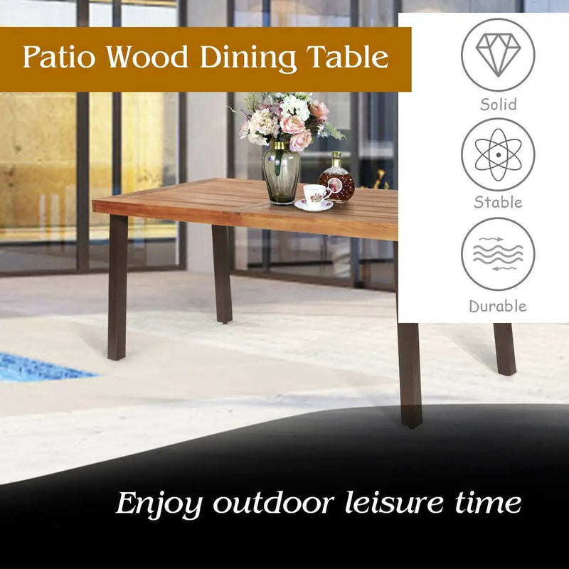 Rectangular Acacia Wood Rustic Dining Furniture Table by DirectDeals