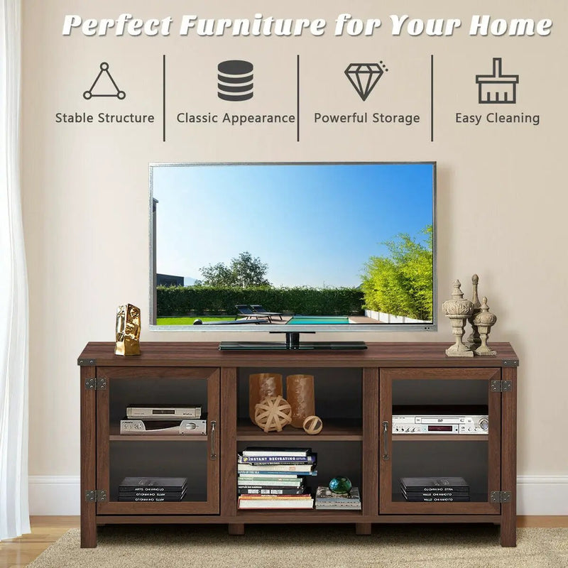 TV Stand Entertainment Center for TVs up to 65 Inch with Storage Cabinets by DirectDeals