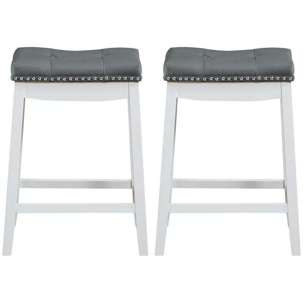 Set of 2 24-Inch Height Backless Counter Stool with Footrest by DirectDeals