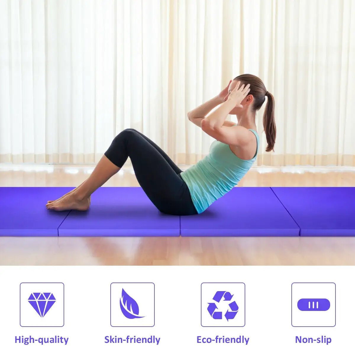 4 Feet x 10 Feet x 2 Inch Folding Gymnastics Tumbling Gym Mat by DirectDeals