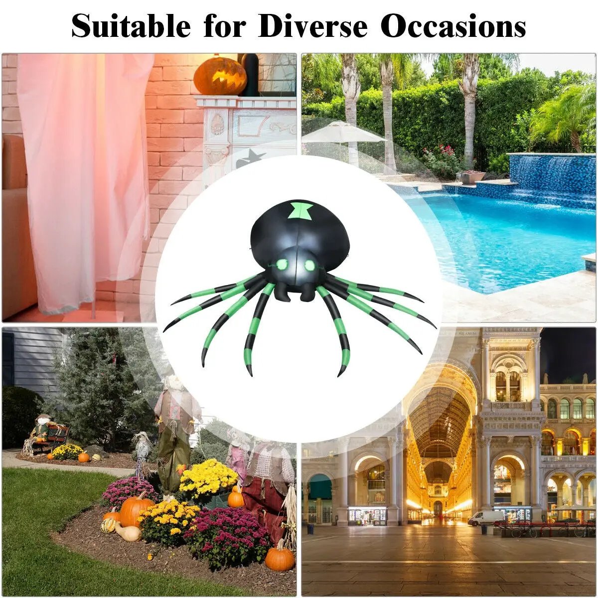 6 Feet Halloween Inflatable Blow-Up Spider by DirectDeals
