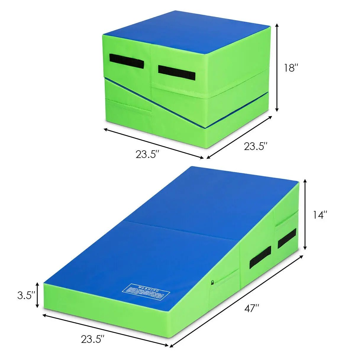 Folding Wedge Exercise Gymnastics Mat with Handles by DirectDeals