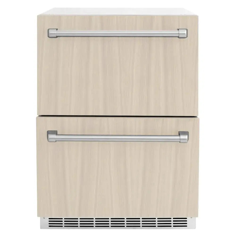 ZLINE 24" Touchstone 168 Can Outdoor-Rated Dual Refrigerator Drawer, Panel Ready, RDSPO-24 by Farmhouse Kitchen and Bath