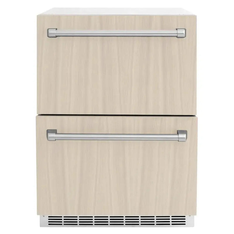 ZLINE 24" Touchstone 168 Can Outdoor-Rated Dual Refrigerator Drawer, Panel Ready, RDSPO-24 by Farmhouse Kitchen and Bath