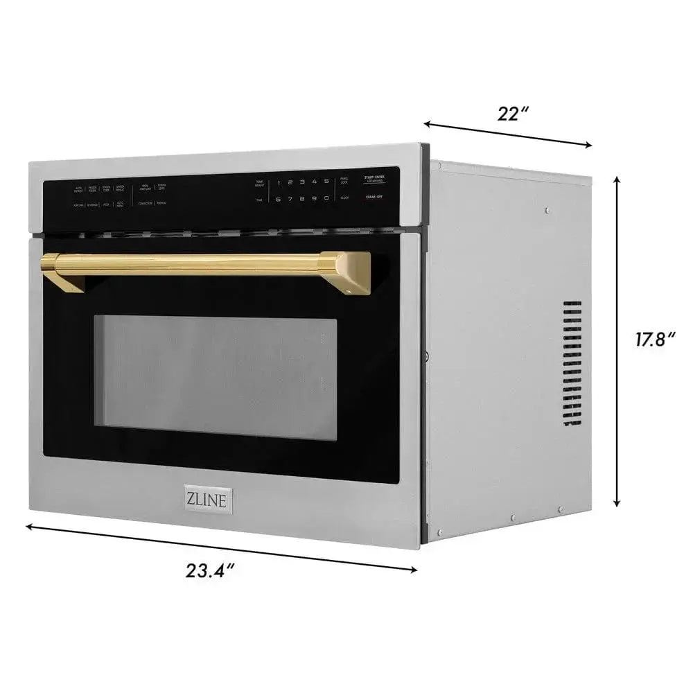 ZLINE 24" Convection Microwave, Stainless Steel, Gold MWOZ-24-G by Farmhouse Kitchen and Bath