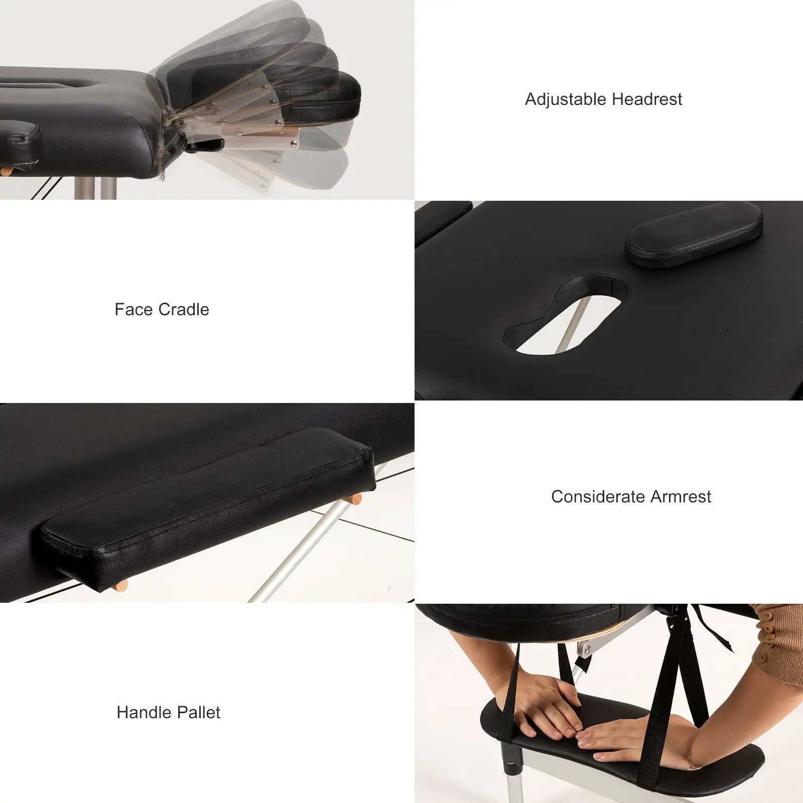84 Inch L Portable Adjustable Massage Bed with Carry Case for Facial Salon Spa by DirectDeals