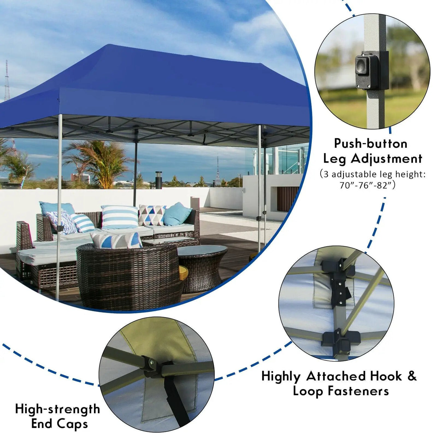 10 x 20 Feet Adjustable Folding Heavy Duty Sun Shelter with Carrying Bag by DirectDeals