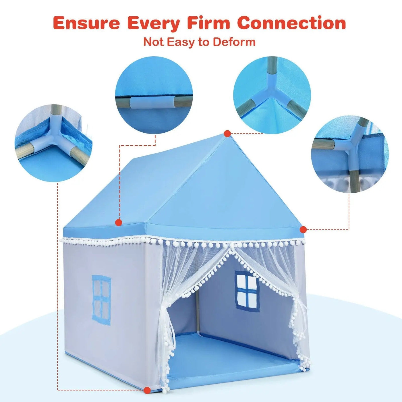 Kids Play Tent Large Playhouse Children Play Castle Fairy Tent Gift with Mat by DirectDeals