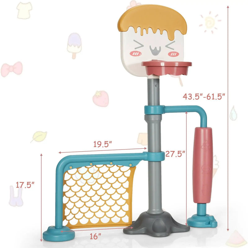 3-in-1 Height Adjustable Basketball Stand Set with Soccer and Roller by DirectDeals