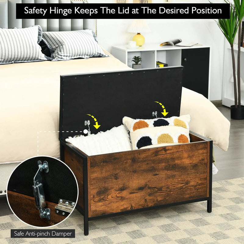 Entryway Flip Top Ottoman Stool with Padded Seat by DirectDeals
