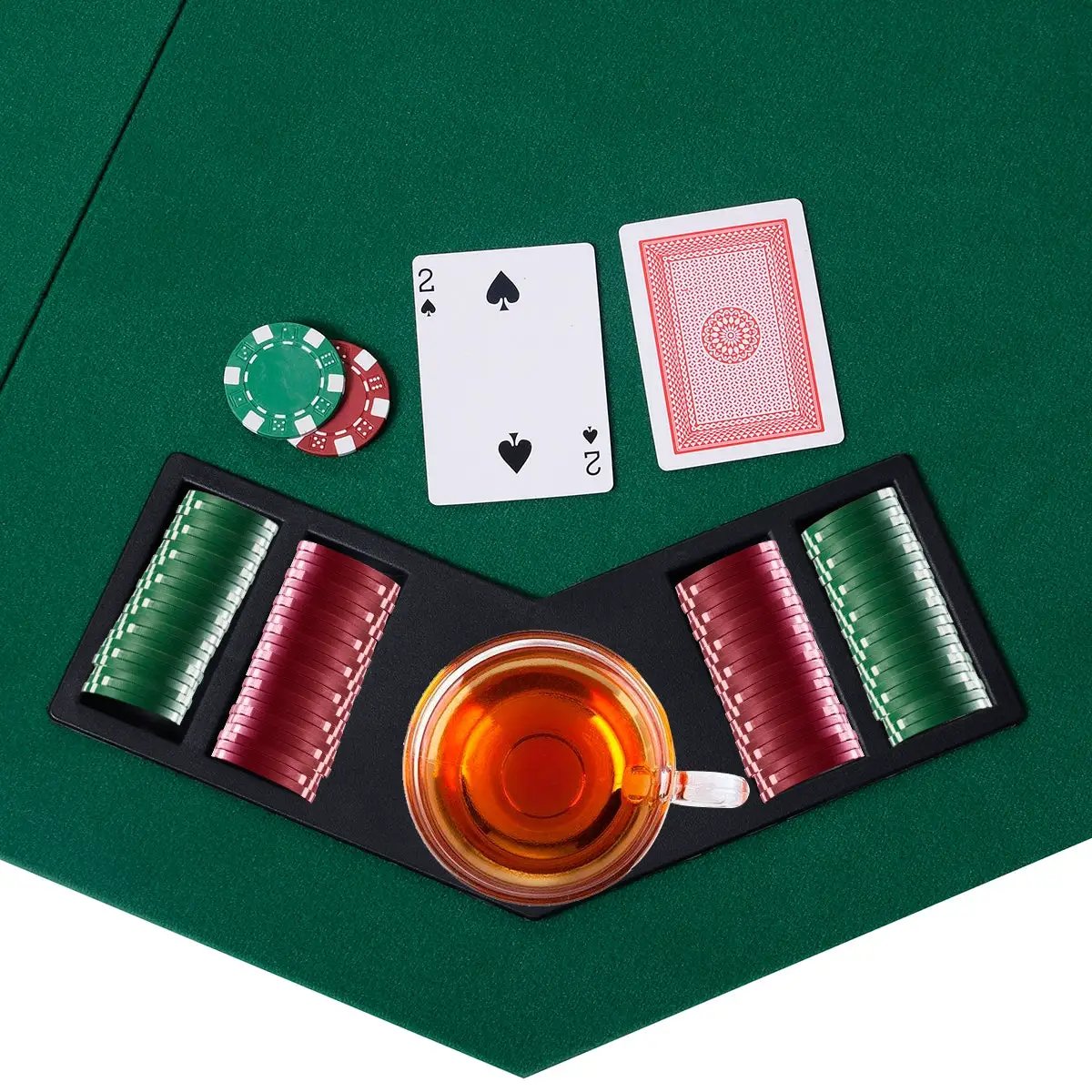 48 Inch 8 Players Octagon Fourfold Poker Table Top by DirectDeals