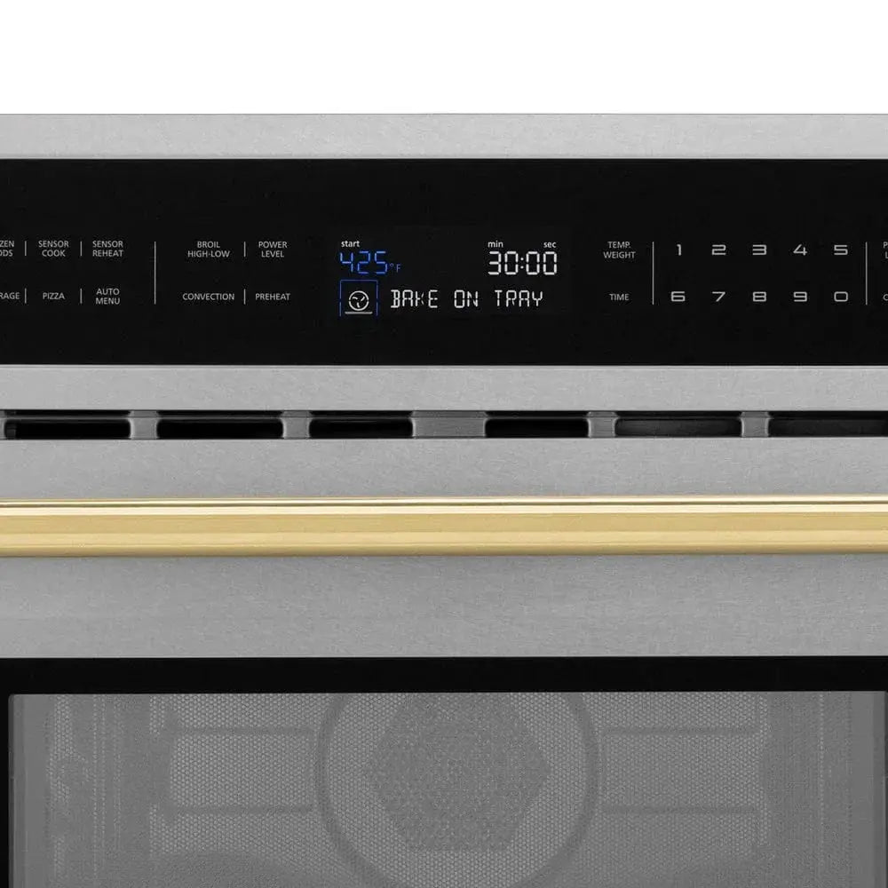 ZLINE 30” Convection Microwave, Stainless Steel, Gold MWOZ-30-SS-G by Farmhouse Kitchen and Bath