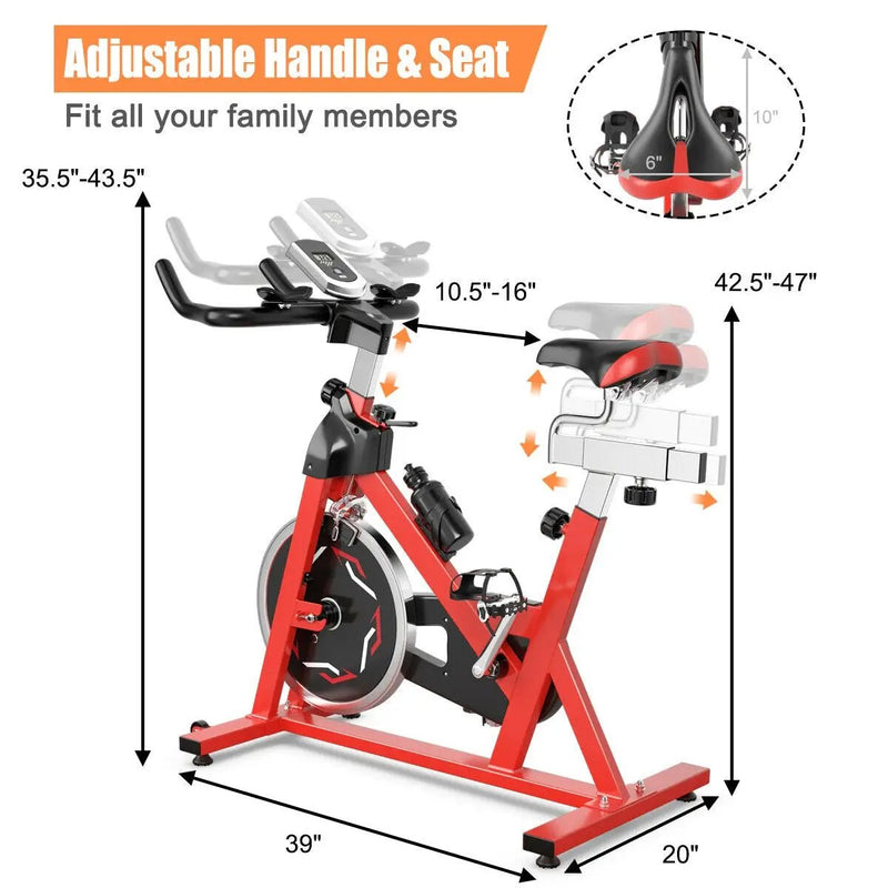 Exercise Bike with 30lbs Steel Flywheel by DirectDeals