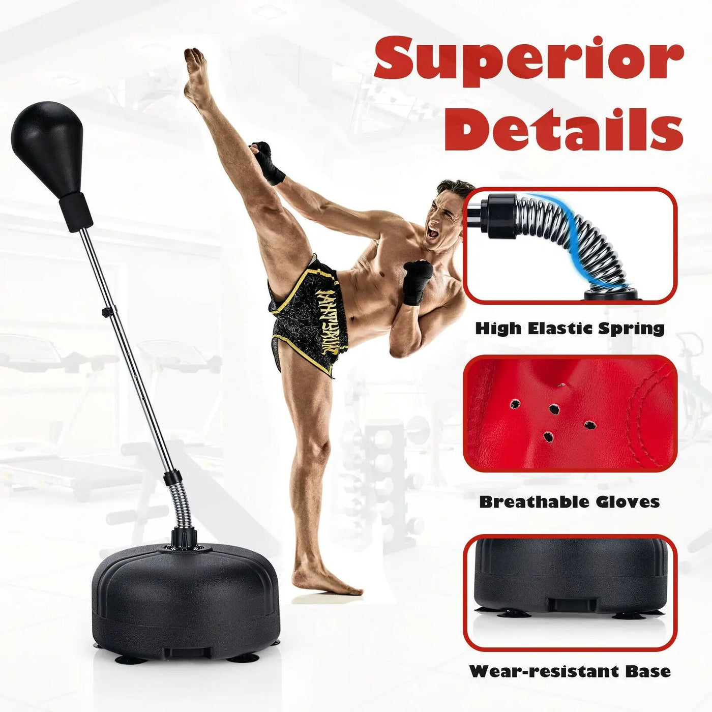 Adjustable Freestanding Punching Bag with Boxing Gloves by DirectDeals