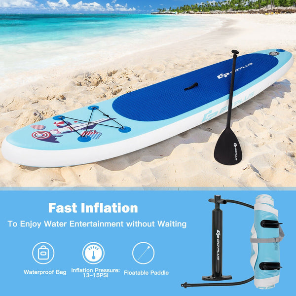 10 Feet Inflatable Stand Up Paddle Board with Adjustable Paddle Pump, photo 2 of 8